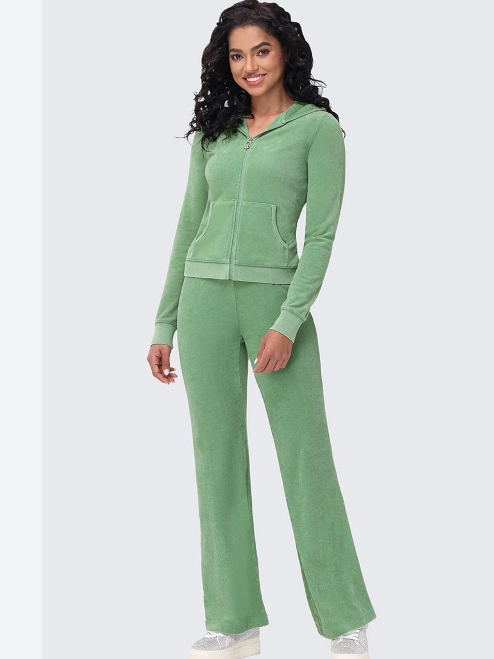 Daisy Street Y2K Green Terry Flare Track Pants & dazzel butterfly 🦋